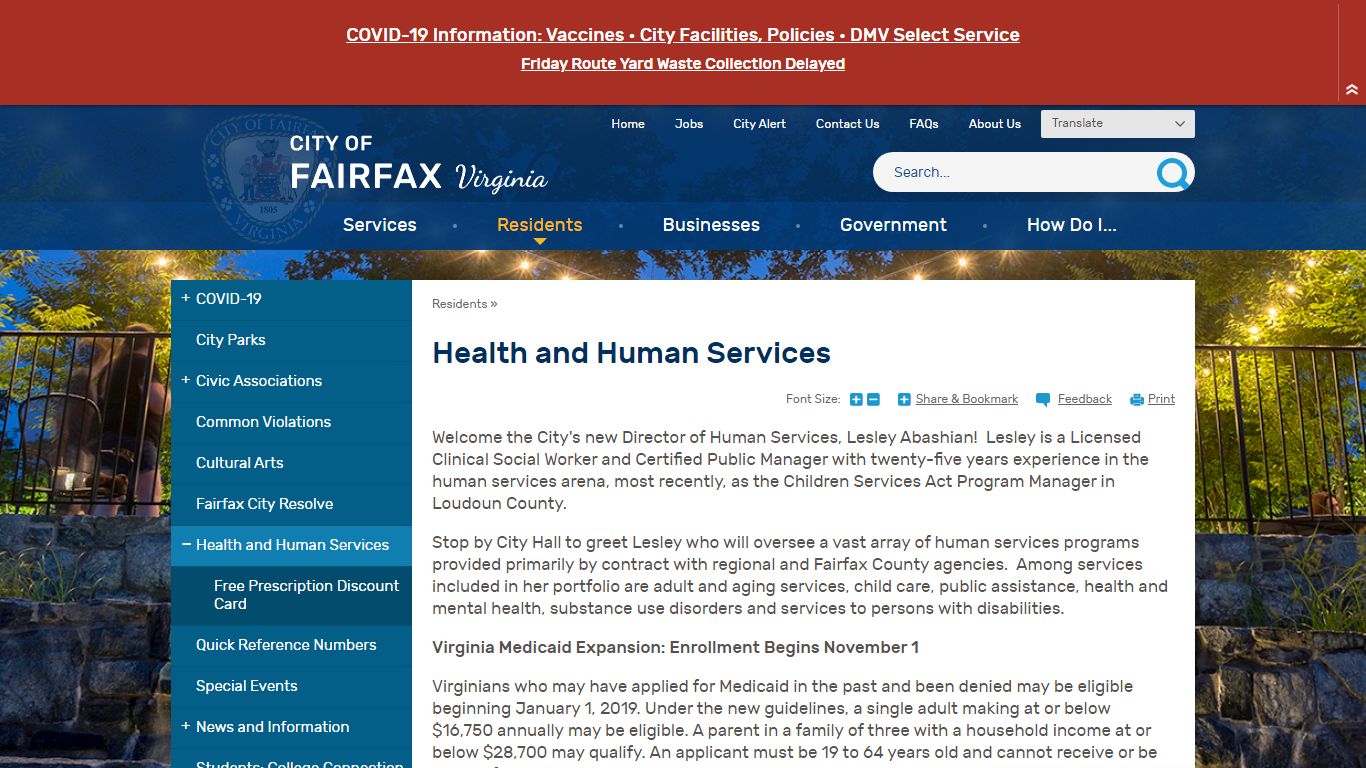 Health and Human Services | City of Fairfax, VA